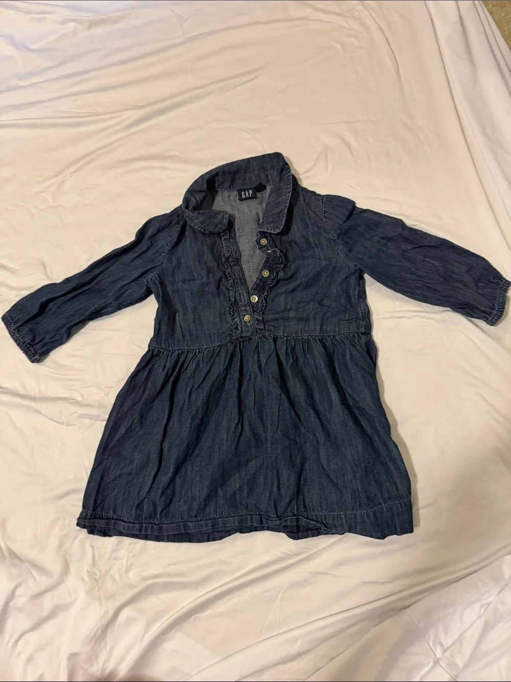 GAP Girls Dark Navy Denim Button-Front Dress Jacket
